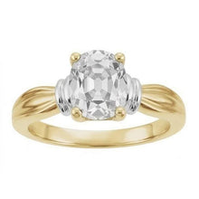 Afbeelding in Gallery-weergave laden, Diamant Enkele Steen Ring 4,50 karaat Tweekleurig 14K Goud – vooraanzicht

