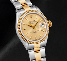 Afbeelding in Gallery-weergave laden, Rolex Datejust 6917 26mm Champagne Wijzerplaat met Streepindexen Tweekleurig Horloge
