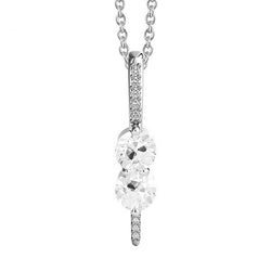 Diamant Druppel Hanger – Old Mine Slijpvorm 1 karaat 14K Witgoud