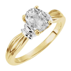 Tweekleurig 14K Goud Diamant Enkele Steen Ring – 4,50-karaat