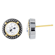 Afbeelding in Gallery-weergave laden, Antiek Cushion Fijne Diamant ring in 14 Karaat Tweekleurig Goud – vooraanzicht
