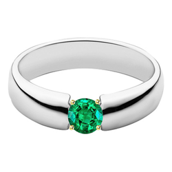 GIA-Gecertificeerd Sieraadsteen Ring – Fijne Smaragd 1 karaat