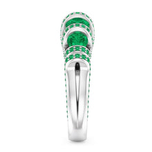 Afbeelding in Gallery-weergave laden, Unieke stijl ronde Natuurlijke echte diamanten ( niet in een laboratorium gekweekt ) smaragd ring 3,90 karaat
