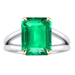 Colombiaanse Smaragd Gekleurde Steen Ring – 14 Karaat