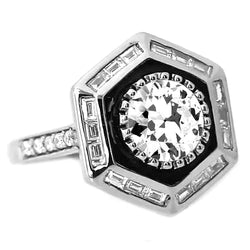 14K Diamant Bruidsring – 2-karaat Antiek Cushion