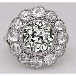 Schitterend Vintage Briljant Halo Verlovingsring – 2,50 karaat