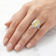 Afbeelding in Gallery-weergave laden, VVS Kanariegele Diamant Ring 4,5 karaat – Tweekleurig 14K Goud
