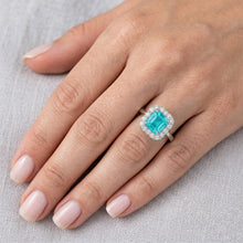 Afbeelding in Gallery-weergave laden, VVS Neon Paraiba Halo Ring 3,50 karaat – 14K Witgoud
