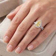 Afbeelding in Gallery-weergave laden, VVS Zuiverheid Halo Verlovingsring – Kanariegele Diamant 1,50
