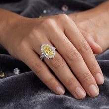 Afbeelding in Gallery-weergave laden, VVS Zuiverheid Halo Zetting Ring – Gele Kanarie Diamant 3,75
