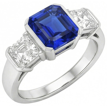 Afbeelding in Gallery-weergave laden, echte asscher diamant 2karaat ring vooraanzicht
