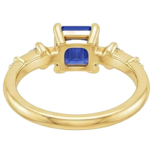 Afbeelding in Gallery-weergave laden, Verlovingsring 5 Stenen Smaragd Blauwe Saffier &amp; Diamant 3,50 Karaat
