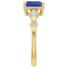 Afbeelding in Gallery-weergave laden, Verlovingsring 5 Stenen Smaragd Blauwe Saffier &amp; Diamant 3,50 Karaat
