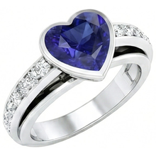 Afbeelding in Gallery-weergave laden, echte round saffier 3.50karaat watch zijaanzicht
