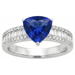Verlovingsring Edelsteen Blauwe Saffier & Diamanten 4 Karaat Nieuw