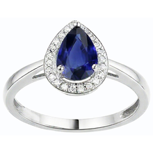 Afbeelding in Gallery-weergave laden, echte round saffier 3.50karaat ring close-up detail
