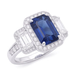 Verlovingsring Met Saffier En Diamanten