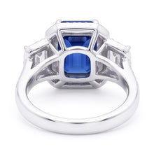 Afbeelding in Gallery-weergave laden, Verlovingsring Met Saffier En Diamanten

