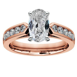 Verlovingsring Ovaal Old Mine Cut Echt Diamonds 6,75 karaat 14K goud
