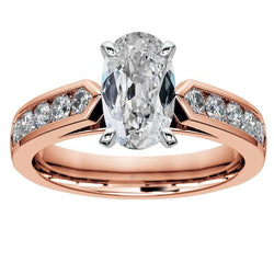 Verlovingsring Ovaal Old Mine Cut Echte Natuurlijke uit de aarde gewonnen Diamanten 6.75 Karaat 14K Goud
