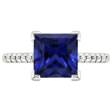 Afbeelding in Gallery-weergave laden, Verlovingsring Princess Ceylonsaffier en Natuurlijke uit de aarde gewonnen Diamant 5.25 Karaat
