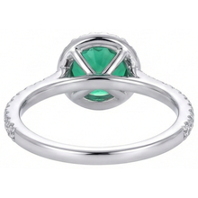 Afbeelding in Gallery-weergave laden, Verlovingsring Rond Geslepen Groene Smaragd GIA Natuurlijke uit de aarde gewonnen Diamant Witgoud 14K 5 Ct
