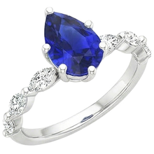 Afbeelding in Gallery-weergave laden, echte pear diamant 3.75karaat ring bovenaanzicht
