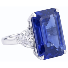 Afbeelding in Gallery-weergave laden, echte saffier 3.50karaat ring close-up detail

