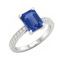 Afbeelding in Gallery-weergave laden, echte round diamant 3karaat ring zijaanzicht
