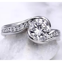 Afbeelding in Gallery-weergave laden, Verlovingsring 2.75 Karaat Echt Diamant Spanning Stijl Instelling Vrouwen Sieraden
