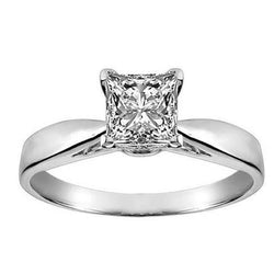 Verlovingsring 3 Karaat Prinses Echt Diamant Solitaire 14K Witgoud