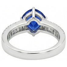 Afbeelding in Gallery-weergave laden, Verlovingsring Edelsteen Blauwe Saffier &amp; Diamanten 4 Karaat Nieuw
