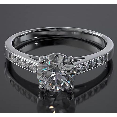 Verlovingsring Kathedraal Instelling Ronde Echt Diamant Wit Goud