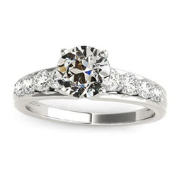 Verlovingsring Oud Slijpsel Natuurlijke uit de aarde gewonnen Diamant Prong Gezet 14K Goud 4 Karaat