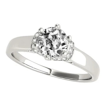 Verlovingsring Old Mine Cut Echt Diamond 6 Prong Set 2,75 Karaat