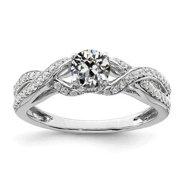 Verlovingsring Old Mine Cut Echt Diamond Twisted Shank 2,75 Karaat