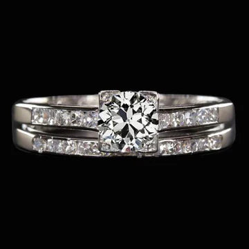 Verlovingsring Oud Geslepen Echt Diamant Witgoud Gespleten Schacht 2,50 Karaat