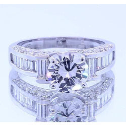 Verlovingsring Rond & Baguettes Echt Diamant 2,50 Karaat