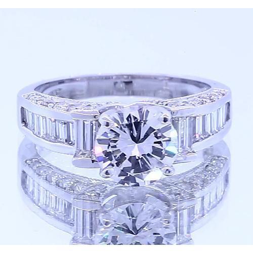 Verlovingsring Rond & Baguettes Echt Diamant 2,50 Karaat