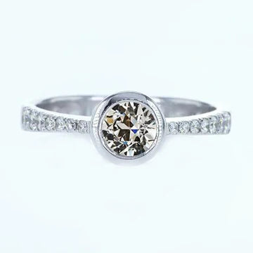 Verlovingsring Ronde Oude Mijn Geslepen Echt Diamanten Ring Set 2,25 Karaat
