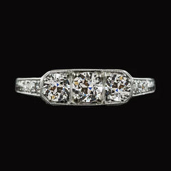 Verlovingsring Voor Dames Old Mine Cut Echt Diamond 3.75 Karaat Gouden Sieraden