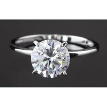 Afbeelding in Gallery-weergave laden, Vier Prong Setting Solitaire Ronde Echt Diamanten Verlovingsring 2 Karaat
