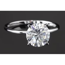 Afbeelding in Gallery-weergave laden, Vier Prong Setting Solitaire Ronde Echt Diamanten Verlovingsring 2 Karaat
