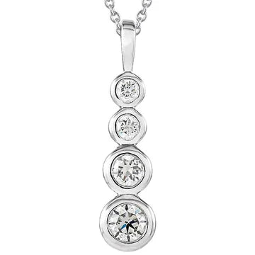 Vier Stenen Echt Diamanten Reis Hanger 1,95 Karaat Bezel Set Sieraden Nieuw