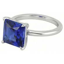 Afbeelding in Gallery-weergave laden, Natuurlijke Echte (Niet Labgekweekt) 5 Karaat Vierkant Geslepen Saffier Solitaire Ring

