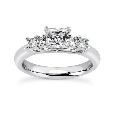 Vierkant Geslepen Oude Mijnwerker Echt Diamanten Ring Witgouden Tandenset 2,50 Karaat
