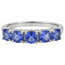 Afbeelding in Gallery-weergave laden, Vijf stenen ronde tanzaniet edelsteen 2,50 karaat ringband sieraden
