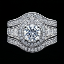 Afbeelding in Gallery-weergave laden, Vintage Jubileum Ring Set 4 Karaat Ronde Diamant Wit Goud 14K
