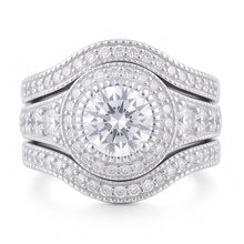 Afbeelding in Gallery-weergave laden, Vintage Jubileum Ring Set 4 Karaat Ronde Diamant Wit Goud 14K
