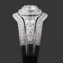 Afbeelding in Gallery-weergave laden, Vintage Jubileum Ring Set 4 Karaat Ronde Diamant Wit Goud 14K
